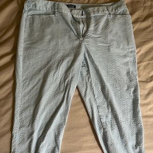 Lands’ End Blue Seersucker Crop Plus size Pants